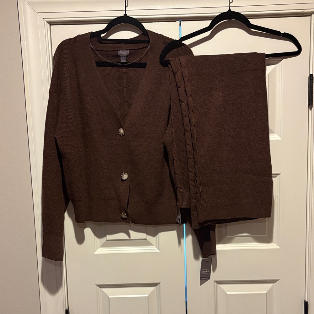 Auden Chocolate Brown Women's Cardigan Set